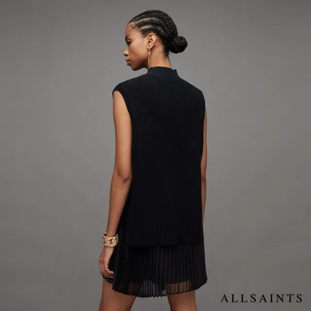 【ALLSAINTS】EVE 兩件式奢華襯裙羊毛針織短洋裝 WD035Z(修身版型)