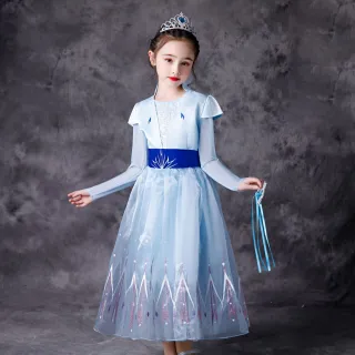 【Kori Deer 可莉鹿】女童萬聖節變裝派對造型服裝公主服-多款-長袖-冰雪艾莎氣質(角色扮演攝影)