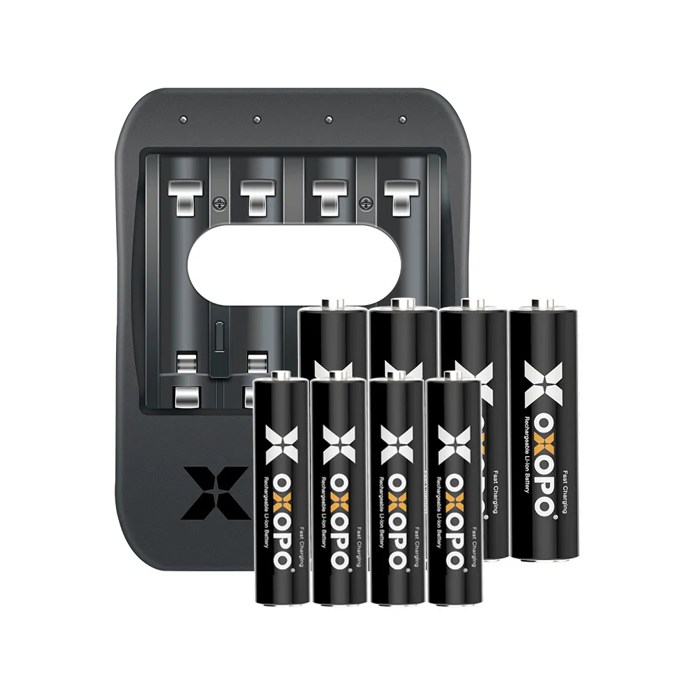 【OXOPO】XS系列 1.5V 快充鋰電池組(3號4入+4號4入+CL4四槽充電器)