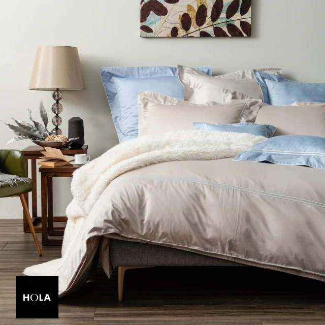 HOLA 艾維卡埃及棉素色床包雙人晨駝評價推薦