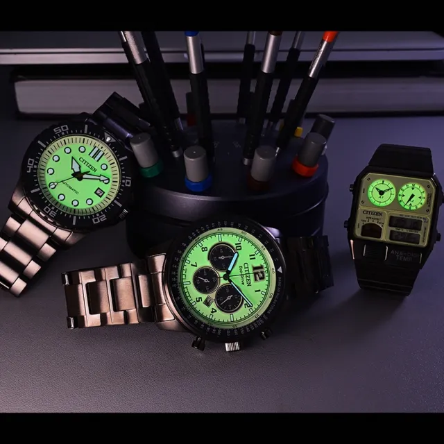 【CITIZEN 星辰】Mechanical系列 夜光型者 時尚夜光 機械手錶43mm(NJ0177-84X)