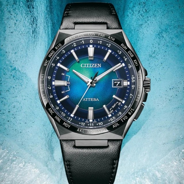 CITIZEN 星辰 GENTS系列 限量 千彩之海 電波時計 萬年曆 光動能腕錶 43mm(CB0215-18L)