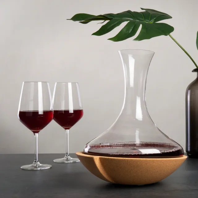 【VACU VIN】荷蘭 旋轉底座+平口醒酒瓶 1L / 醒酒壺 分酒器