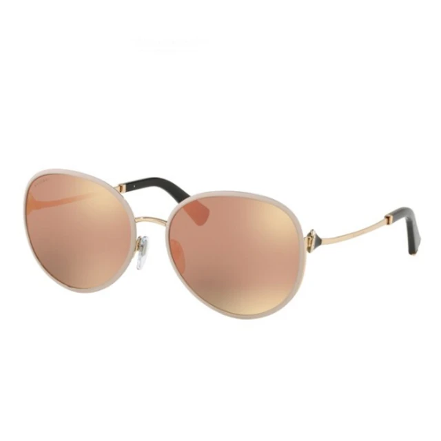 BVLGARI 寶格麗 經典造型粉色金屬框太陽眼鏡粉色鏡片(