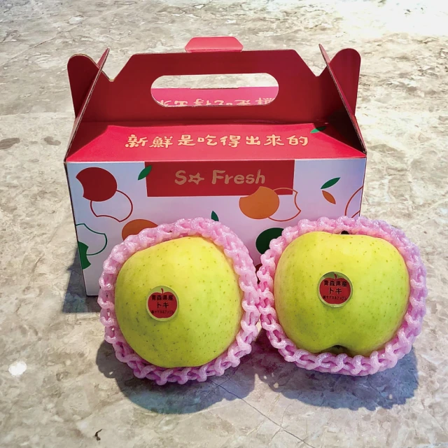 舒果SoFresh 日本青森TOKI水蜜桃蘋果36s_2顆伴手禮x4盒(2顆/0.6kg/盒)