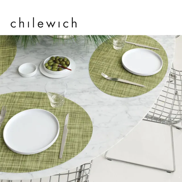 【Chilewich】MiniBasketweave 細網系列-桌旗餐墊3件組(蒔蘿綠 Dill)