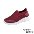 【HAPPY WALK】網布樂福鞋/純色素面網布休閒樂福鞋(紅)