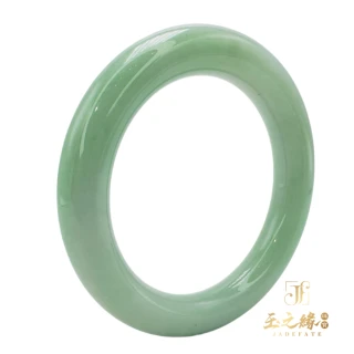 【玉之緣珠寶】天然緬甸A貨翡翠果綠圓條玉鐲手鐲AF427(17.5圍)