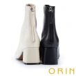 【ORIN】質感羊皮素面粗跟短靴(黑色)