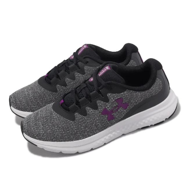 UNDER ARMOUR 慢跑鞋 Charged Impulse 3 Knit 女鞋 灰 紫 針織鞋面 緩震 運動鞋 UA(3026686103)