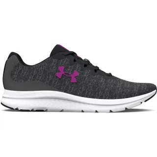 【UNDER ARMOUR】UA 女 Charged Impulse 3 Knit 慢跑鞋 運動鞋_3026686-103(黑灰)