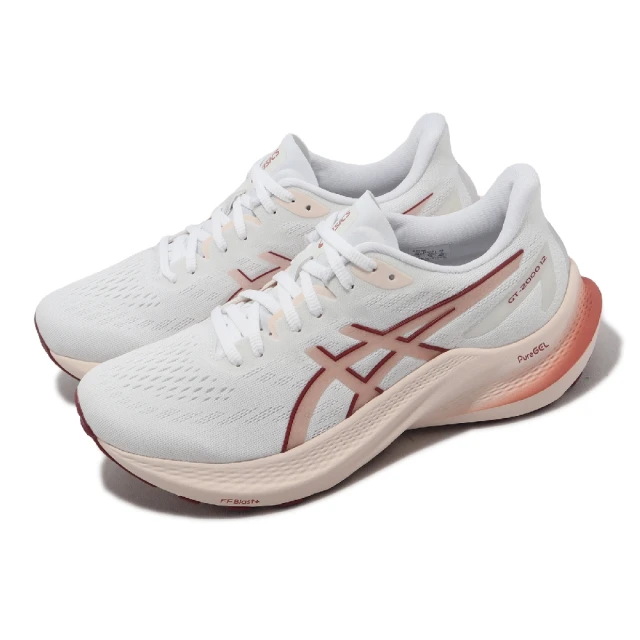 asics 亞瑟士asics 亞瑟士 慢跑鞋 GT-2000 12 女鞋 白 粉 3D導引 支撐 運動鞋 反光 亞瑟士(1012B506100)