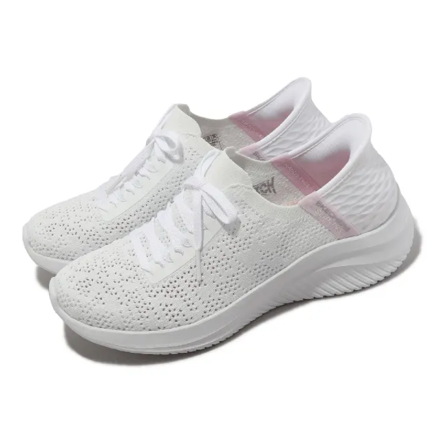 【SKECHERS】休閒鞋 Ultra Flex 3.0 Slip-Ins 女鞋 白 瞬穿科技 運動鞋 避震 記憶鞋墊(896211-WHT)