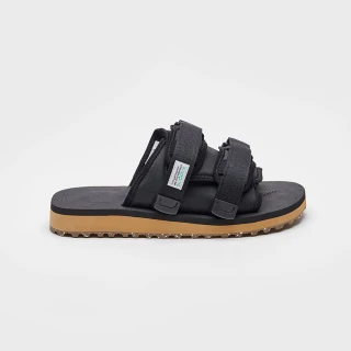 【SUICOKE】MOTO-Cab-ECO - Black/brown 黑棕色 尼龍 厚底 魔鬼氈 拖鞋 SK23056CECOBB