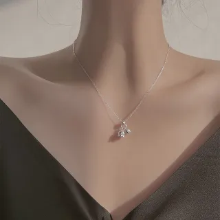 【MoonDy】包包 鈴蘭花項鍊 純銀項鍊 銀項鍊 鎖骨鏈 韓國項鍊 閨蜜項鍊 細項鍊 小眾項鍊  