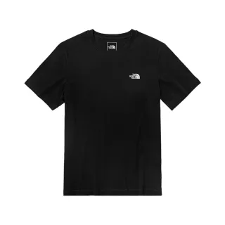 【The North Face 官方旗艦】北面男款黑色吸濕排汗胸前LOGO短袖T恤｜7WCJJK3