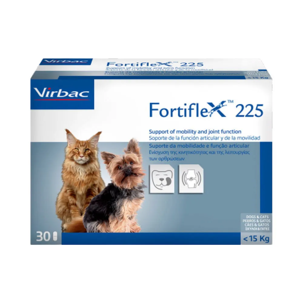 【Virbac 維克】Fortiflex 健骨樂225 30錠（適用小於15kg之狗貓）(關節保健、高純度軟骨素)