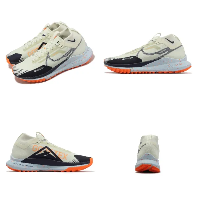 【NIKE 耐吉】防水野跑鞋 React Pegasus Trail 4 GTX 米白 藍 男鞋 戶外 緩震 反光(DJ7926-004)