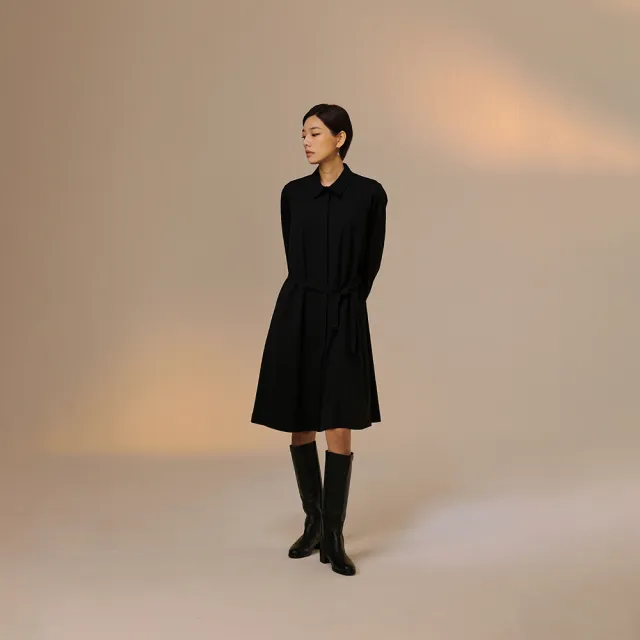 【giordano ladies】23FW_襯衫式綁帶風衣(02373569)