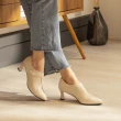 【FAIR LADY】優雅小姐 氣質美型羊皮高跟踝靴(奶油白、8H2770)