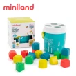 【西班牙Miniland】ECO形狀配對16入提桶-綠(4種顏色及形狀/可玩沙玩水/環境友善材質/西班牙原裝進口)