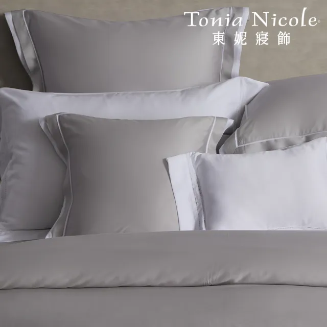 【Tonia Nicole 東妮寢飾】環保印染100%萊賽爾天絲被套床包組-雲灰(加大)