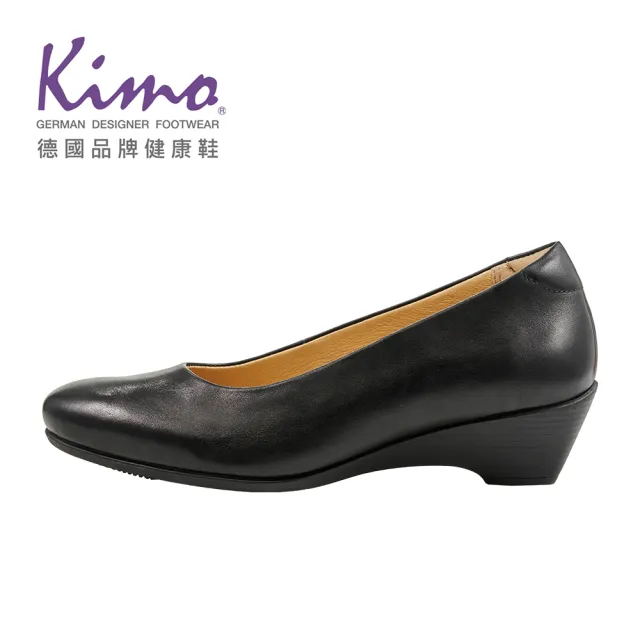 【Kimo】都市舒適柔軟簡約OL上班族低跟鞋 女鞋(黑色 KBCWF079053)