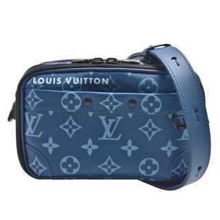 【Louis Vuitton 路易威登】M82801 Nano Alpha系列經典Monogram帆布斜背包(藍色)
