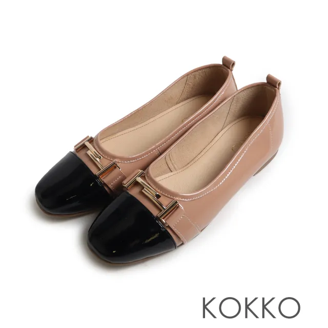 【KOKKO 集團】簡約大方T飾扣拼接超柔軟包鞋(粉紅色)