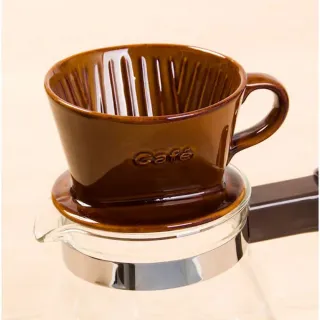【NITORI 宜得利家居】彩釉陶瓷 梯形咖啡濾杯 JMNS-008BR 1-2杯用(JMNS)