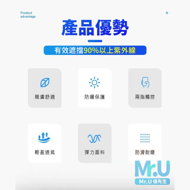 【Mr.U優先生】涼感防曬手套 標準款 冰絲手套 外送手套 透氣機車手套(運動 戶外工作 抗UV)
