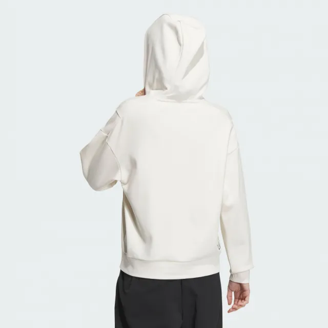 adidas 愛迪達】上衣女款長袖上衣帽T 運動亞規CITY ESC HOODY 米白