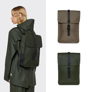 【RAINS官方直營】Backpack Mini 經典防水迷你版長型後背包(經典兩色)
