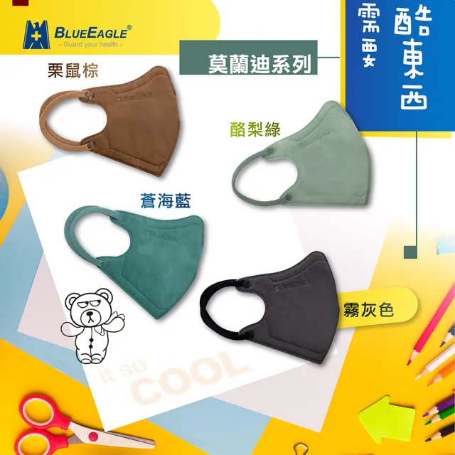 【藍鷹牌】N95立體型兒童醫用口罩 UV系列 10片x4盒(2種尺寸-8色可選)