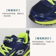 【LOTTO】21-24.5CM_男大童競速避震慢跑鞋-運動 慢跑 深藍螢綠銀(LT3AKR9086)