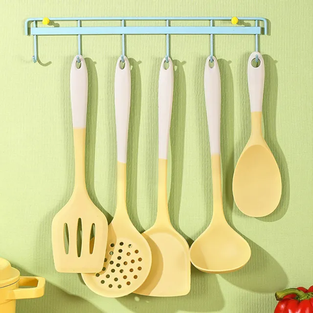 【SUNORO】矽膠廚具5入組 耐高溫不粘鍋專用廚具(鍋鏟/湯杓/濾杓/飯勺/漏鏟)