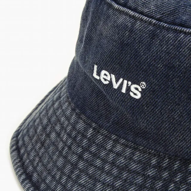 【LEVIS 官方旗艦】男女同款 丹寧漁夫帽 / 精工刺繡Logo 人氣新品 D7801-0001