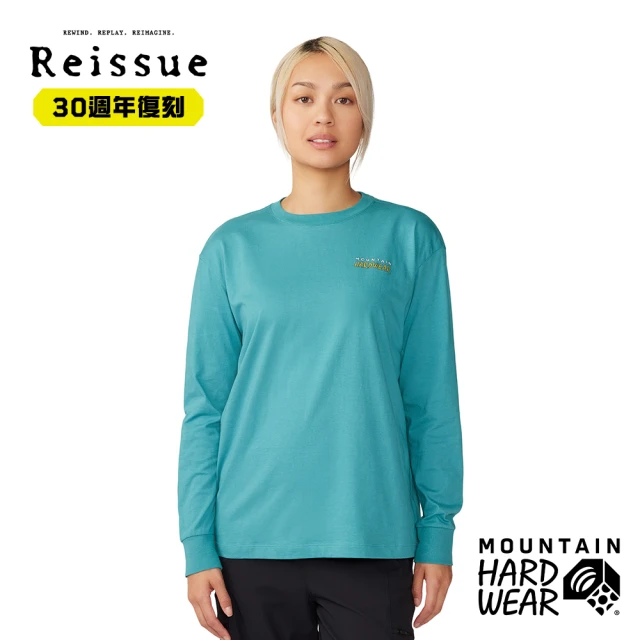 Mountain Hardwear Logo Landscape Boxy LS 30週年限定-復刻Logo長袖棉質T恤 女款 格柵青 #2042791