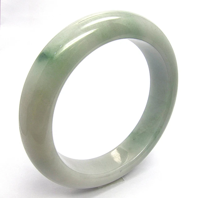 小樂珠寶小樂珠寶 翡翠手鐲玉鐲清晰一抹綠天然A貨(手圍18.3號 內徑57.7mm V528)