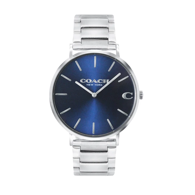 COACH 黑色系 C字 鋼帶腕錶 男錶 手錶(CO1460