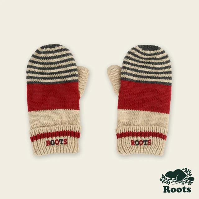 Roots Roots小童-經典小木屋系列 條紋針織連指手套