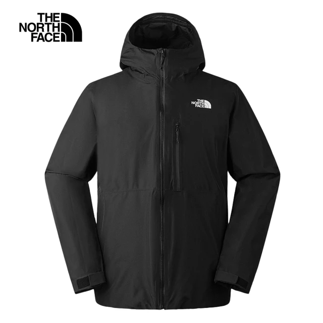 The North Face 北面男款黑色防水透氣保暖連帽三合一外套｜83SLKX7