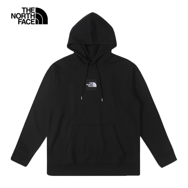 The North Face 北面UE男款黑色純棉經典品牌LOGO連帽長袖帽T｜876MJK3