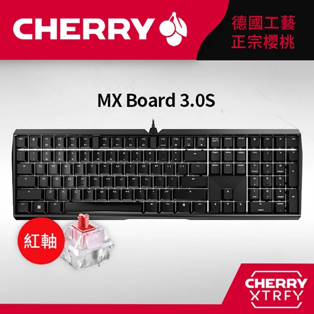 CherryCherry Cherry MX Board 3.0S 黑正刻 紅軸(#Cherry #MX #Board #3.0S #正刻 #黑 #紅軸)