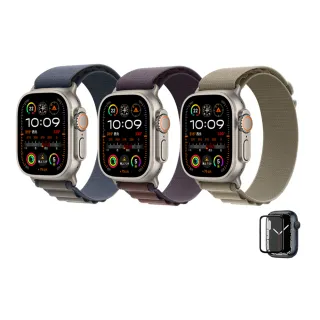 犀牛盾保貼組【Apple 蘋果】Apple Watch Ultra2 LTE 49mm(鈦金屬錶殼搭配高山錶環)