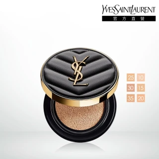 【YSL】官方直營 恆久完美霧光氣墊粉餅 SPF23/PA++12G(皮革氣墊/全新升級/任選1款)