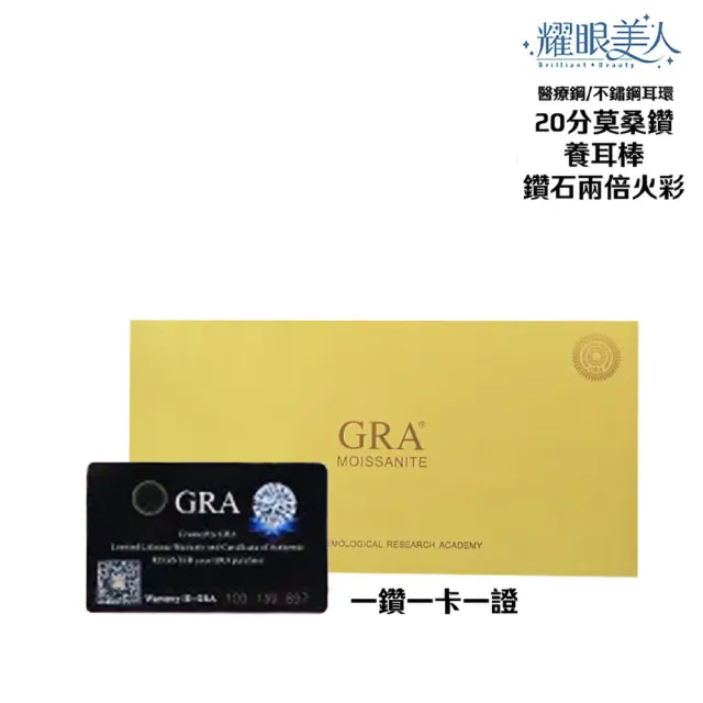 【耀眼美人】超閃耀二十分莫桑鑽鈦閃耀/鈦鋼耳環養耳棒(過爐款/八心八箭/莫桑鑽耳環/雙11)