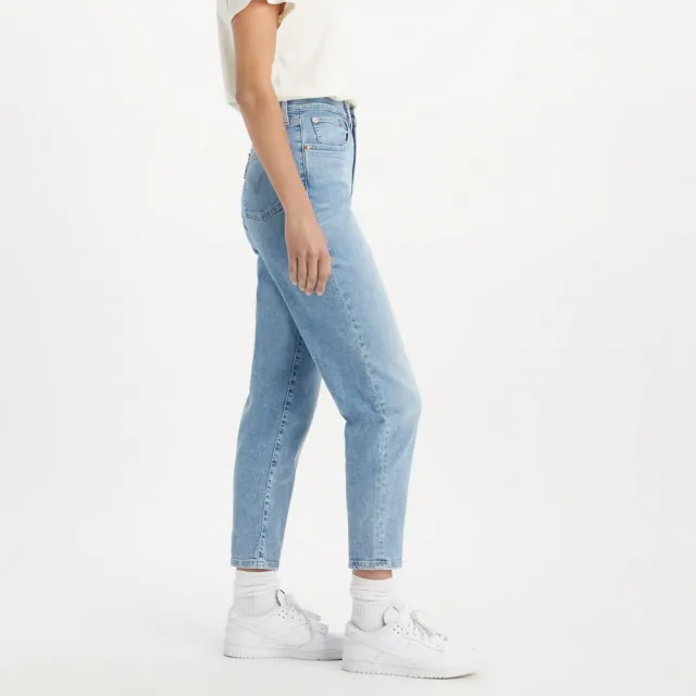 【LEVIS】女 上寬下窄高腰修身窄管牛仔男友褲/義大利Candiani面料/淺藍刷白 熱賣單品 85873-0126