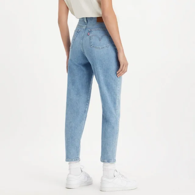 【LEVIS】女 上寬下窄高腰修身窄管牛仔男友褲/義大利Candiani面料/淺藍刷白 熱賣單品 85873-0126