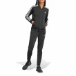 【adidas 愛迪達】運動套裝 女款 黑 白 三條線 經典 外套 長袖 長褲 愛迪達(IJ8781)